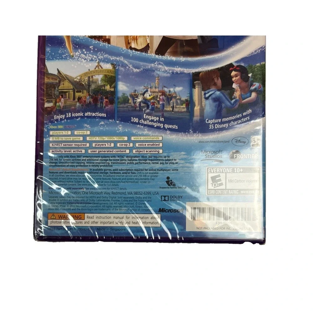 Kinect Disneyland Adventures Microsoft Xbox 360 2011 Brand New Sealed